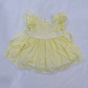 Rare Edition Little Girls Woven Pale Yellow Dress
